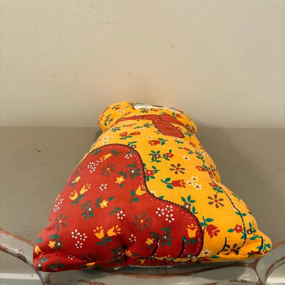 VTG Patchwork Calico Cat Folk Art Plushie